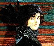 jenny nystrom portratt av aktris oil on canvas